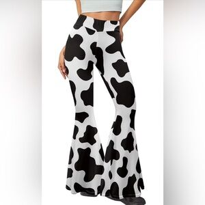New cow print bellbottoms pants